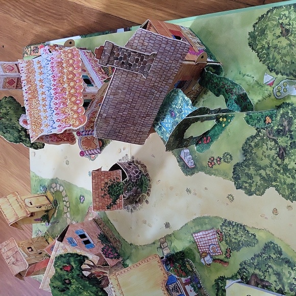The Fairytale Village Pop-up playset vintage 1998 4 books paper dolls 3D houses - Picture 9 of 17